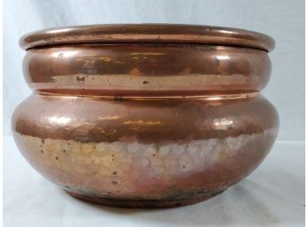 Vintage Hand Hammered Copper Over Brass Pot
