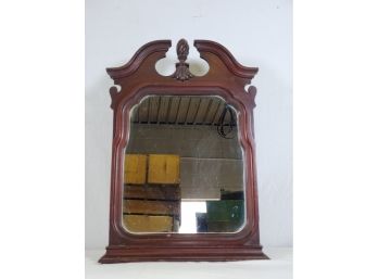 Handsome Vintage Wood Framed Table Top Standing Mirror