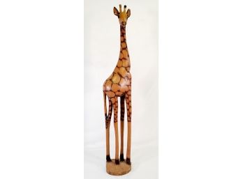 Wood Carved African Giraffe 30.5' Statue