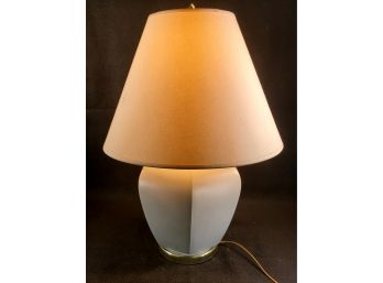 Vintage MCM Alsy Off White Large Ceramic Table Lamp With Shade - Works!!