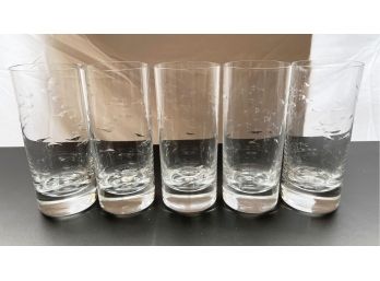 Tall Glassware With Fish Details Set Of 5