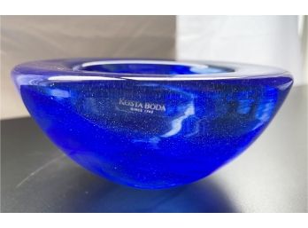 Kosta-Boda Atoll Round Cobalt Blue Bowl