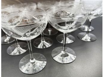 Vintage Short Stem Champagne Glasses Set Of 12