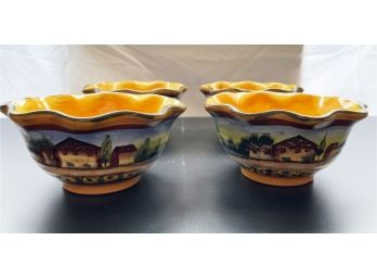 Romancing Provence French/USA Hand Painted Colorful Swirly Bowls