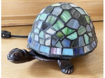 Tiffany-Style Blue Turtle Table Lamp
