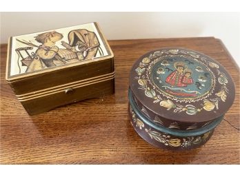Small Trinket Boxes One Square And One Round