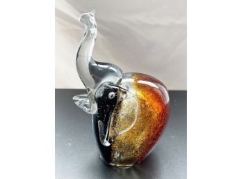 Murano-Style Glass Elephant Paperweight