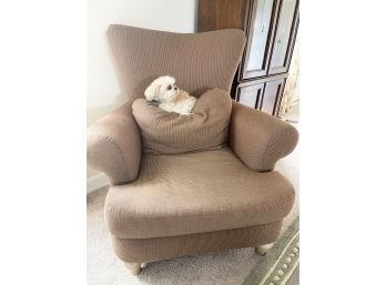 Pair Of 2 Comfy Upholstered Accent Chairs (Dog Not Included)
