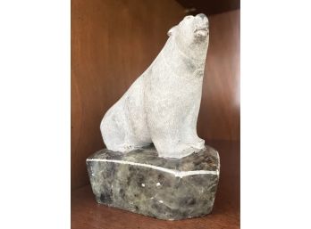 J. Tobuk Stone Polar Bear Sculpture