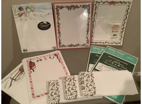 Christmas Notepaper, Envelopes And Refill Pages For 4x6 Photo Album