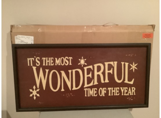 Christmas Decor Its The Most Wonderful Time Of The Year Sign With Box