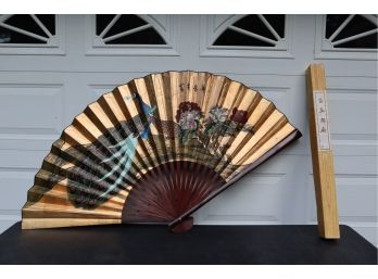 Large Asian Decorative Fan With Box