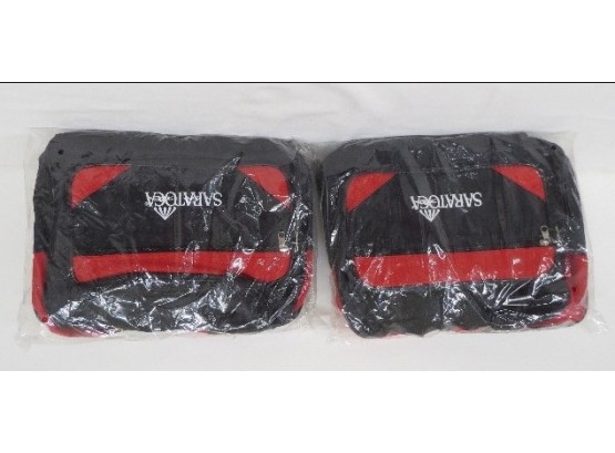Pair Of Saratoga Race Track Red & Black Duffel Bags Unopened Still In Plastic
