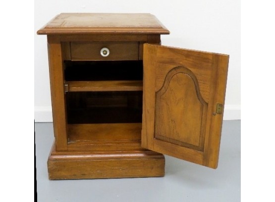 Gothic Style Walnut Pedestal Cabinet W/inner Drawer