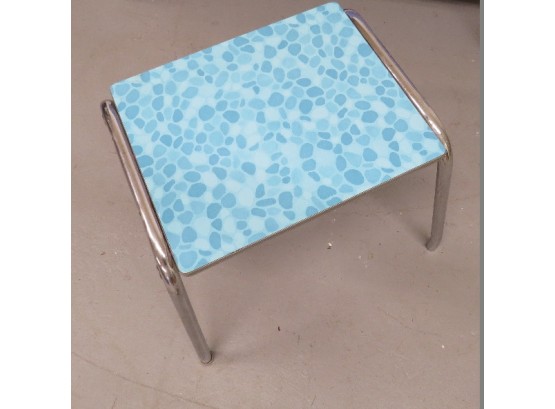 Funky 1960's Teal Formica & Chrome Shower Chair? Now A Cool Retro Plant Stand!