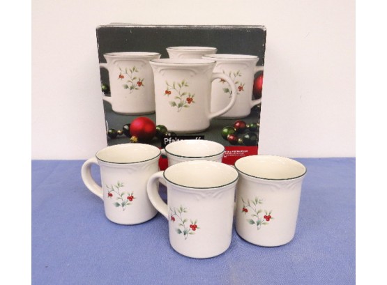 Set Of 4 Pfaltgraff Winterberry Coffee Mugs -12 Oz. Size