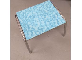Funky 1960's Teal Formica & Chrome Shower Chair? Now A Cool Retro Plant Stand!