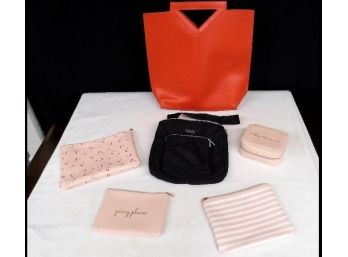 Designer Travel Bags, Cosmetic Bags & Jewelry Boxes Including Kenzo Parfum's Red Leather, Baggolini, Etc.