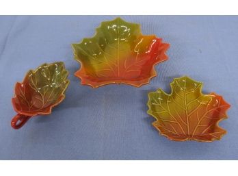 Grouping Of Leaf Shaped Ceramic Dishes