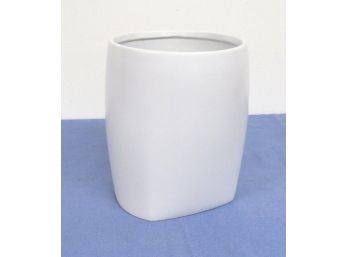 Vintage White Ceramic Wastebasket Or Could Be A Planter
