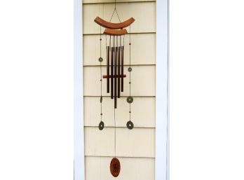 Beautiful Copper And Wood Asian Themed Wind Chimes
