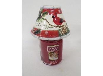 Yankee Candle W/Cardinal Candle Shade Christmas  Sparkling Cinnamon Scent