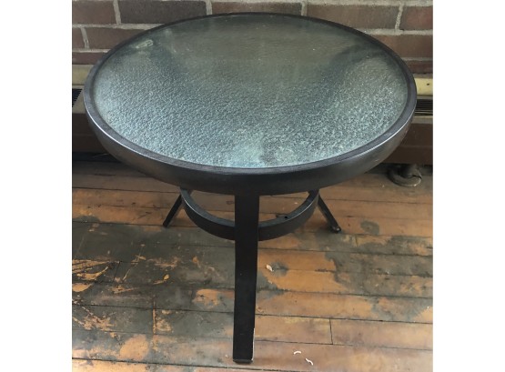 Contemporary Glass Top Metal Table