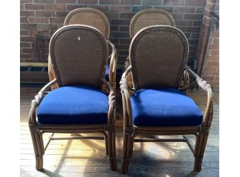 Four Palecek Rattan Chairs