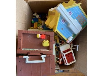 Large Lot Of Vintage Fisher Price Toys