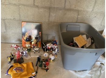 Bin Full Of Miscellaneous Sports Collectibles