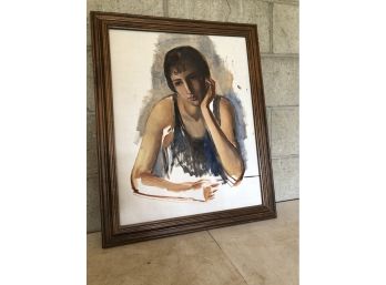 Unsigned Painting Of Unknown Boy From Lower Level (hudson NY)