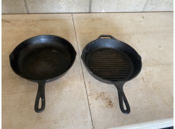 Group Of 2 Cast Iron Skillets