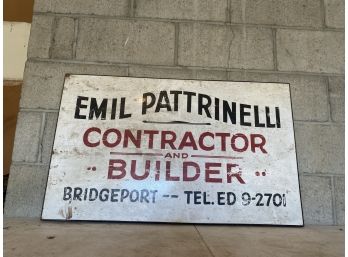 Metal Bridgeport Contractor Vintage Sign