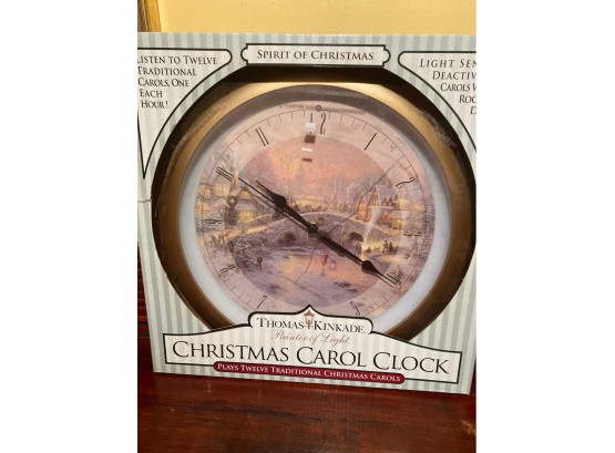 Vintage Thomas Kinkade Painter Of Light Christmas Carol Clock (NIB)