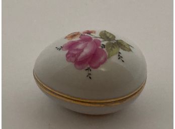 Vintage Small French Limoges Porcelain Egg Trinket Box
