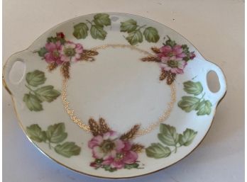 Vintage Germany Tabbed Floral Sandwich Plate
