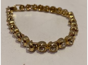 Vintage Gold Tone Rhinestone Bracelet