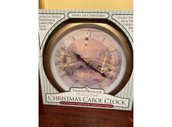 Vintage Thomas Kinkade Painter Of Light Christmas Carol Clock (NIB)