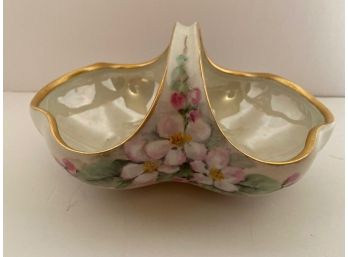 French Limoges Martial Redon Hand Painted Antique Handled Lustre Bowl