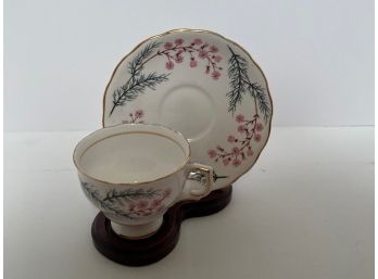 Vintage Colclough China White Ivy Leaf Cup And Saucer Set