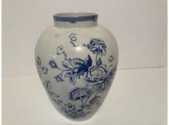 Vintage Spode Blue And Whiter Floral Vase