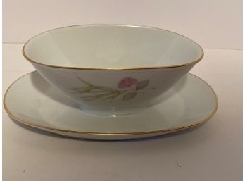Vintage Rosenthal Bettina Gravy Boat With Attached Under Plate