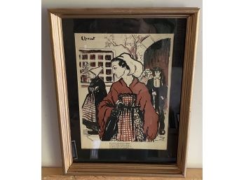 Framed Lithograph By E. Florent