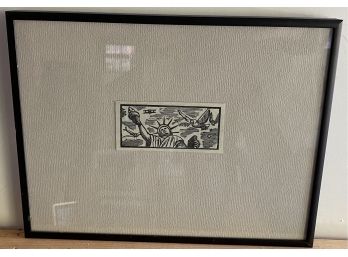 Framed Statue Of Liberty Print