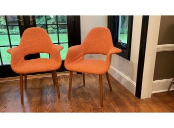 A Pair Of Modern Orange Chairs