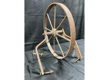 Antique Large Iron Wheel And Axle