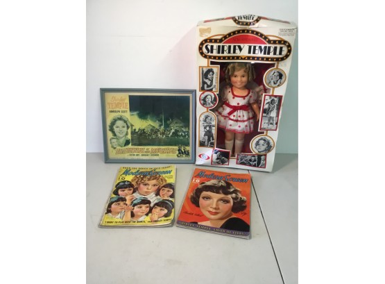 The Shirley Temple Colelcrion Including Magazines, A Poster From 1958 & A Shirley Temple Doll In The Box