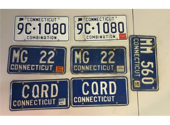 Vintage Connecticut License Plate Collection