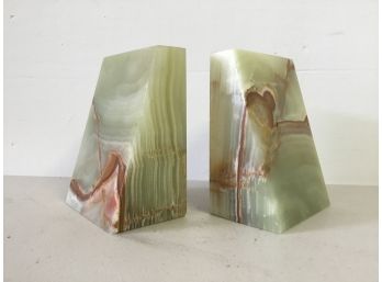 Green Onyx Book Ends