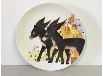 Italian Signed Donkey Serving Plate